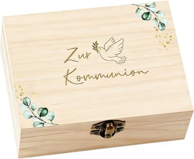 Imagen del producto de Caja de madera con tapa, de 14,5 x 10,5 x 6,5 cm, ideal para ocasiones especiales