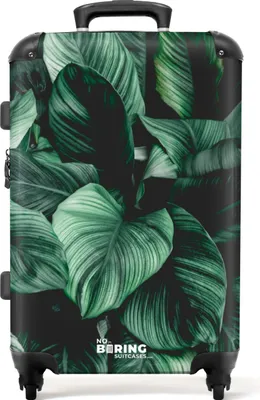 Produktbild von noboringsuitcases.com Hartschalenkoffer, grün, botanisch, ABS mit Polycarbonat-Beschichtung, 67x43x25 cm, 20 kg