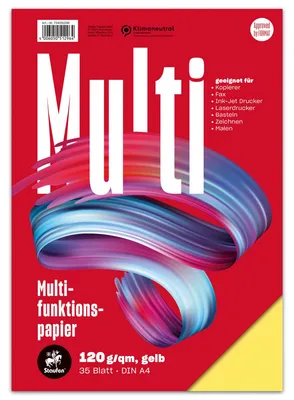 Produktbild von Staufen Multifunktionspapier 35 Blatt 120g/m² gelb DIN A4
