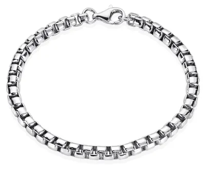 Produktbild von MATERIA Venezianerkette Silber 925 Herren Armband 5mm Armbandkette massiv rhodiniert in 19 20 21 22 23cm SA-92