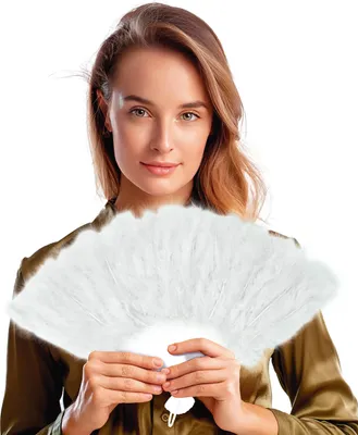 Immagine prodotto di Ventaglio di piume Accessorio anni '20 bianco 25 cm - Taglia unica