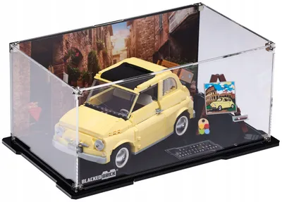 Immagine prodotto di Vetrina nera per LEGO® Creator Expert 10271 – Fiat 500, con retro stampato
