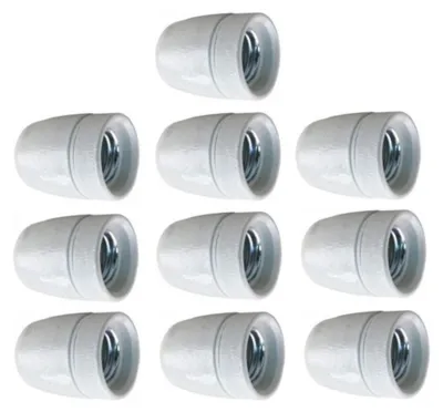 Productafbeelding van Lamphouder porselein - M10 - E27 - Wit - Per 10 stuks