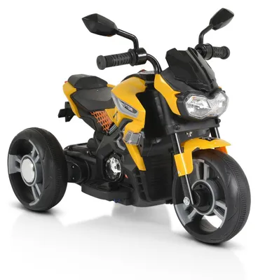 Produktbild von Moni Kinder Elektromotorrad Colombo Scheinwerfer, zwei Motoren, MP3, bis 7 km/h gelb