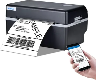 Zdjęcie produktu dla Drukarka etykiet VRETTI, Bluetooth, termiczna, do DHL i Amazon