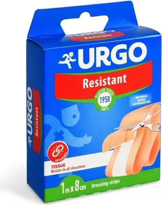 Productafbeelding van Urgo Resistente, neutraal verband, 1 meter x 8 cm, 1 stuk - Lange houdbaarheid!