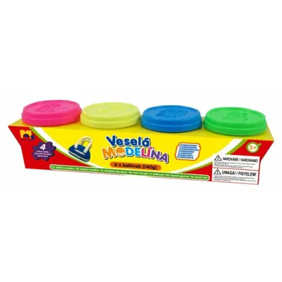 Produktbild von Happy Modelliermasse 4 x 140 g (Neonfarben)