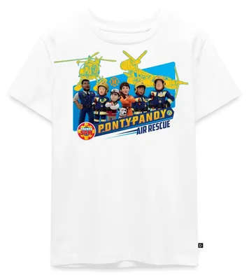 Produktbild von Spreadshirt Feuerwehrmann Sam™ Pontypandy Air Rescue Kinder Premium T-Shirt, 98/104 (2 Jahre), Weiß