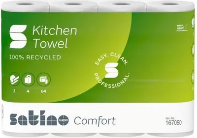 Produktbild von Satino 162181 Satino Küchenpapier HiCycle, 2-lagig, 4 Rollen