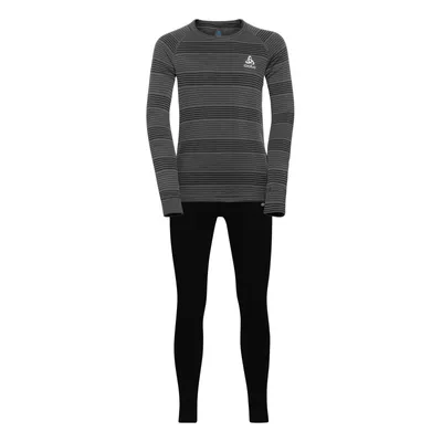 Produktbild von Odlo Kids Skiunterwäsche Set Thermounterwäsche Active Sports Underwear Warm, Farbe:Grau, Größe:128, Artikel:-15701 grey melange / black