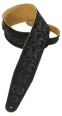 Produktbild von Levys Leathers PMS44T03-BLK 3'' Suede Leather Guitar Strap Black