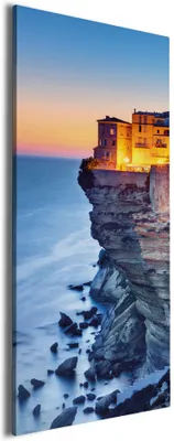 Produktbild von Wallario Premium Leinwandbild Haus an der Klippe in Größe 50 x 125 cm