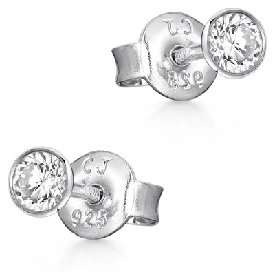 Produktbild von MATERIA by Matthias Wagner Kleine Damen Ohrstecker Zirkonia 925 Silber rhodiniert 3-5mm SO-436