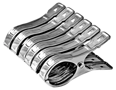 Produktbild von 6 Edelstahl-Strandtuchclips von Vicloon - große Klammern für Wäsche, Badetücher & Kleidung