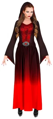 Immagine prodotto di Costume da vampiro per donna creatura mistica nero-rosso M