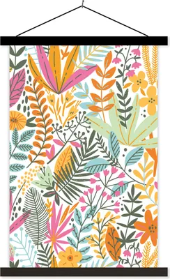 Produktbild von MuchoWow® Textilposter Sommer - Pflanzen - Blumen - Blätter 40x60 cm mit schwarzem Rahmen - Wanddekorationen