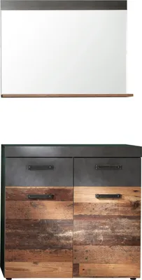 Produktbild von trendteam Garderobe 2-teilige Kombination Indy Graphit Grau Matera NB/Old Wood NB 90 x 192 x 34 cm