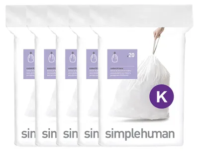 Zdjęcie produktu dla simplehuman CW0171CP, 45 l, Biały, 619 mm, 708 mm, 100 szt.