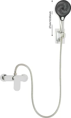 Immagine prodotto di Set di miscelatori per doccia da bagno, 3 modalità di uscita dell'acqua, design moderno in argento, grigio chiaro