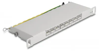 Produktbild von 10" Patchpanel 8 Port Cat.6A (grau, 0,5 HE)