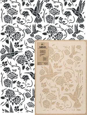 Produktbild von Wandschablone Groß Muster, Malschablone 59x95 cm Vögel-Chinoiserie Japanisch Orientalisch Wiederverwendbare Kunststoff, Geometrische Tapete Wandgestaltung