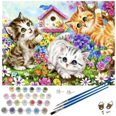 Produktbild von Malen nach Zahlen 40x50cm - Maaleo-Katzen 22781