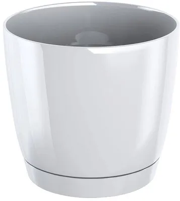 Productafbeelding van Witte Plastic Bloempot van 24 cm