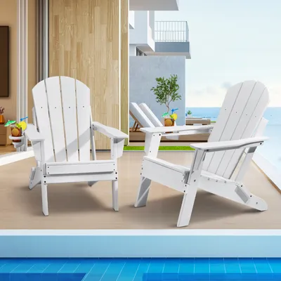 Obrázek produktu pro VEVOR plastová židle Adirondack, sada 2 kusů, odolná proti povětrnostním vlivům, přenosná, skládací, židle k ohništi, židle Adirondack na terasu pro venkovní použití