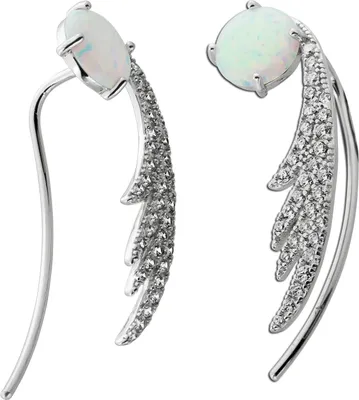 Produktbild von Opal Ohrringe Silber 925 Natur Edelsteine Zirkonia