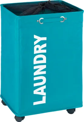 Produktbild von WENKO Wäschesammler Quadro Petrol, Wäschekorb, 79 l