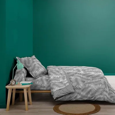 Obrázok produktu pre Obliečka na prikrývku s motívom "botania" - sivá - bavlna - 140 x 200 cm