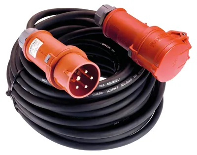 CEE-Verlängerungskabel 25 m, IP44, 230 V/16 A, Schwarz