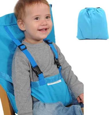 Image de Ceinture de sécurité pour bébé, housse de siège de chaise haute réglable, sécurité, housse de siège de sac lavable, bleu clair