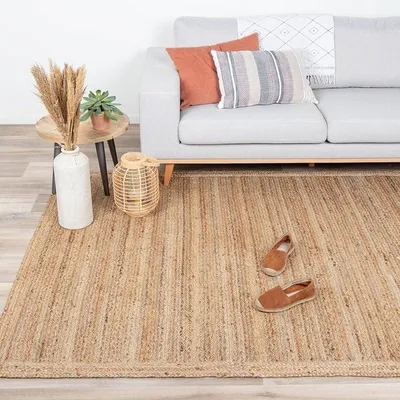 Produktbild von Volero - Jute Teppich - Fair Natur - 230x330 cm - Wohnzimmer, Esszimmer, Schlafzimmer - Boho, Ländlich, Modern