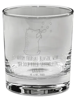 Produktbild von Mr. & Mrs. Panda Tumbler Glas Bär Seifenblasen - Transparent - Geschenk, Whiskyglas, Whisky Becher, Teddy, Gravur, Whiskeyglas, Lustig Sein Glücklich Traurig Happy