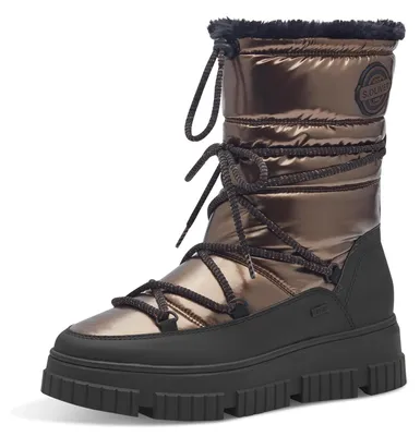 Produktbild von s.Oliver Damen Stiefeletten zum Schnüren Wasserabweisend Vegan, Metallisch (Bron