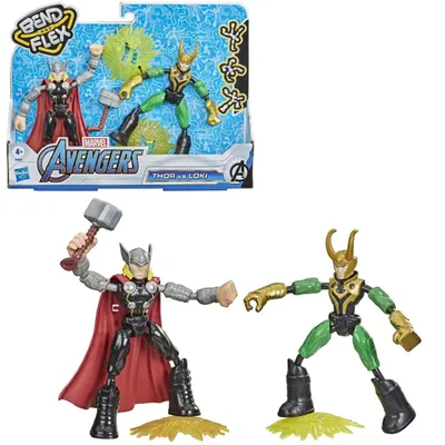 Produktbild von Hasbro Marvel Avengers Bend and Flex Thor Vs. Loki