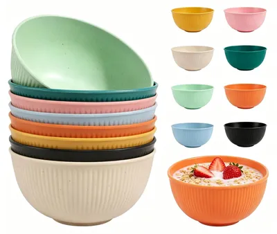 Müslischalen 8er-Set, Kunststoff, 730 ml, 15 cm, bunt