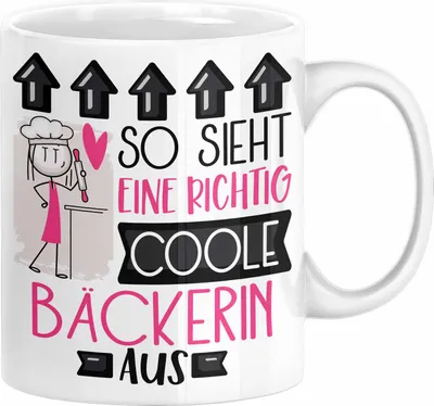 Produktbild von Bäckerin Geschenk Tasse Lustig Geschenkidee für Bäckerin Geburtstag So Sieht Eine Richtig Coole Bäckerin Aus Frauen Spruch (Weiß)