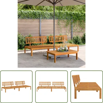 Produktbild von The Living Store Garten-Mittelsofas aus Paletten 2 Stk. Massivholz Akazie