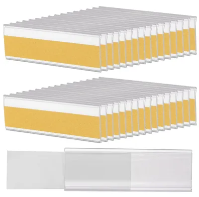 Etikettenhalter, 100 Stück, 7,5 x 2,5 cm, transparent, selbstklebend