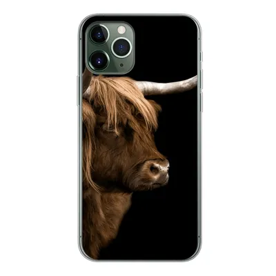 Produktbild von MuchoWow® Handyhülle Schutzhülle Hülle für iPhone 11 Pro Schottischer Highlander - Kuh - Schwarz Silikon Softcase Handy Hülle - Handy