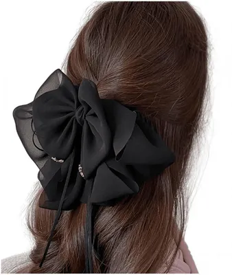Immagine prodotto di Fermaglio per capelli decorativo ECARLA con fiocco, nero, 1 pz.