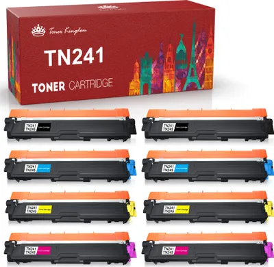 A box of toner cartridges with multiple cartridges displayed below.