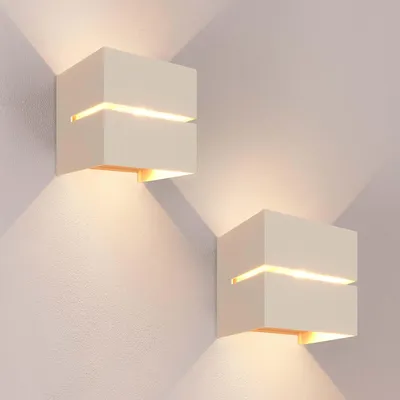 Produktbild von Ledvion 2er Set LED Wandlampe Beige 3W Up Down IP54