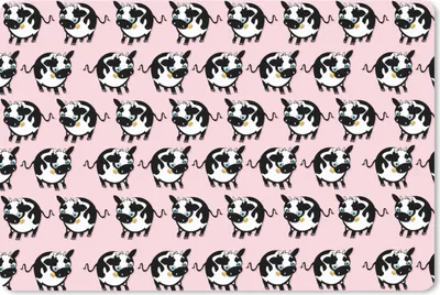 Produktbild von MuchoWow® Schreibtischunterlage Kuh - Rosa - Muster 60x40 cm - XXL Mauspad - Großes Mauspad