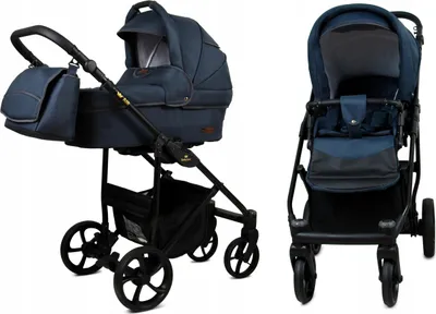 Produktbild von BabyLux® AIR | 2in1 Kinderwagen Set | Antracyt | Kombikinderwagen | Kinderwagenset | Buggy + Babywanne