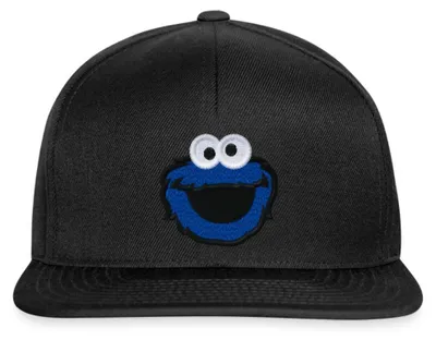 Produktbild von Spreadshirt Sesamstraße Krümelmonster Stick Snapback Cap, One size, Schwarz/Schwarz