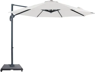 Produktbild von AXI Marisol Ampelschirm Rund Ø 300 cm in Anthrazit/Beige, Komplettset | Runder Sonnenschirm für Garten / Terrasse mit Aluminium Rahmen | inkl.