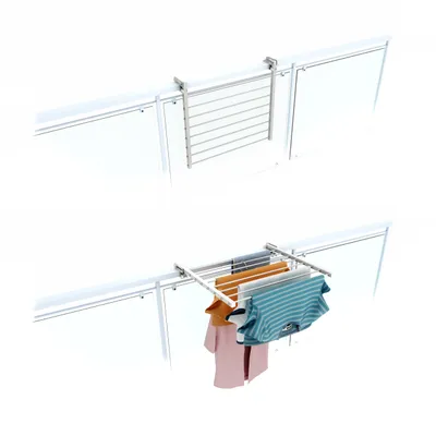 Produktbild von Foxydry Duo 62 cm Weiß – Klappbarer Balkon-Wäschetrockner aus Aluminium, wetterfest